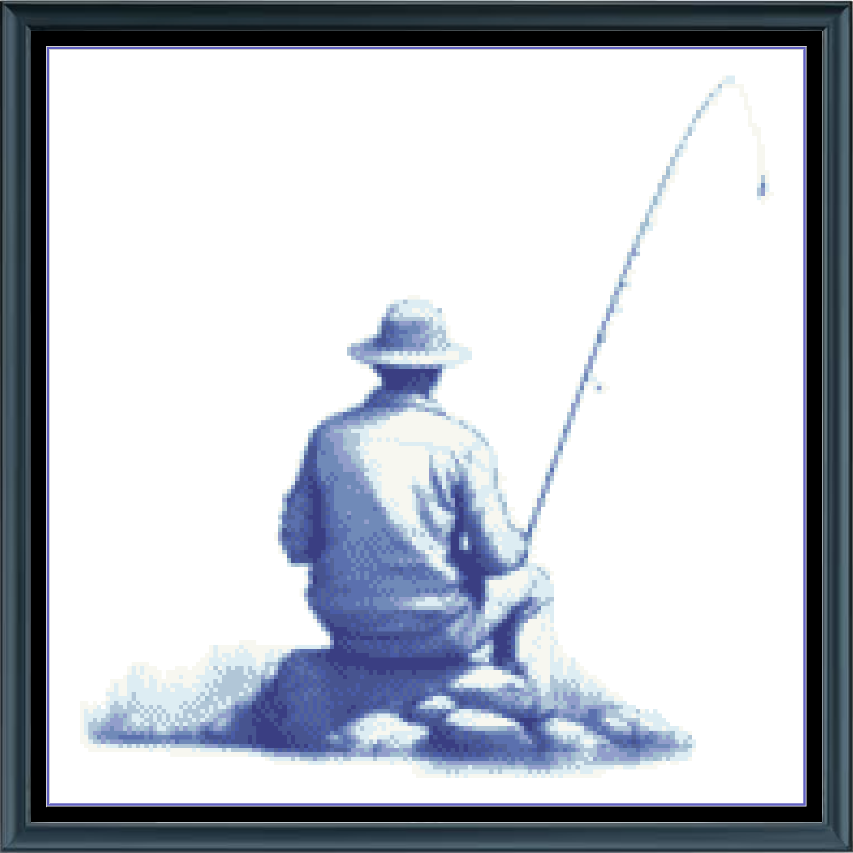 Stitching Jules Design Cross Stitch Pattern Fisherman Fishing Father Grandfather Counted Cross-Stitch Pattern Digital Download